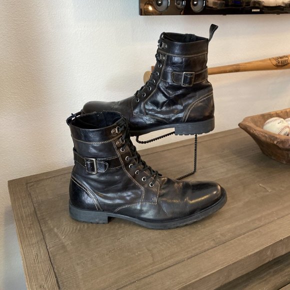 aston grey black boots